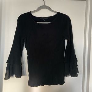 Bell sleeve ribbed sweater